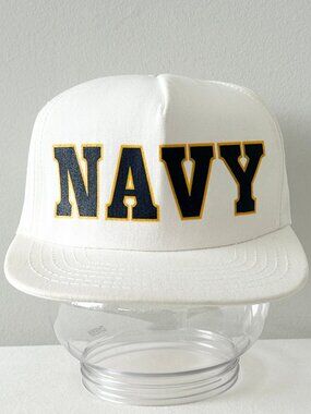 Vintage 90s NAVY Hat US Military Adjustable Snapback Cap One Size Made in USA